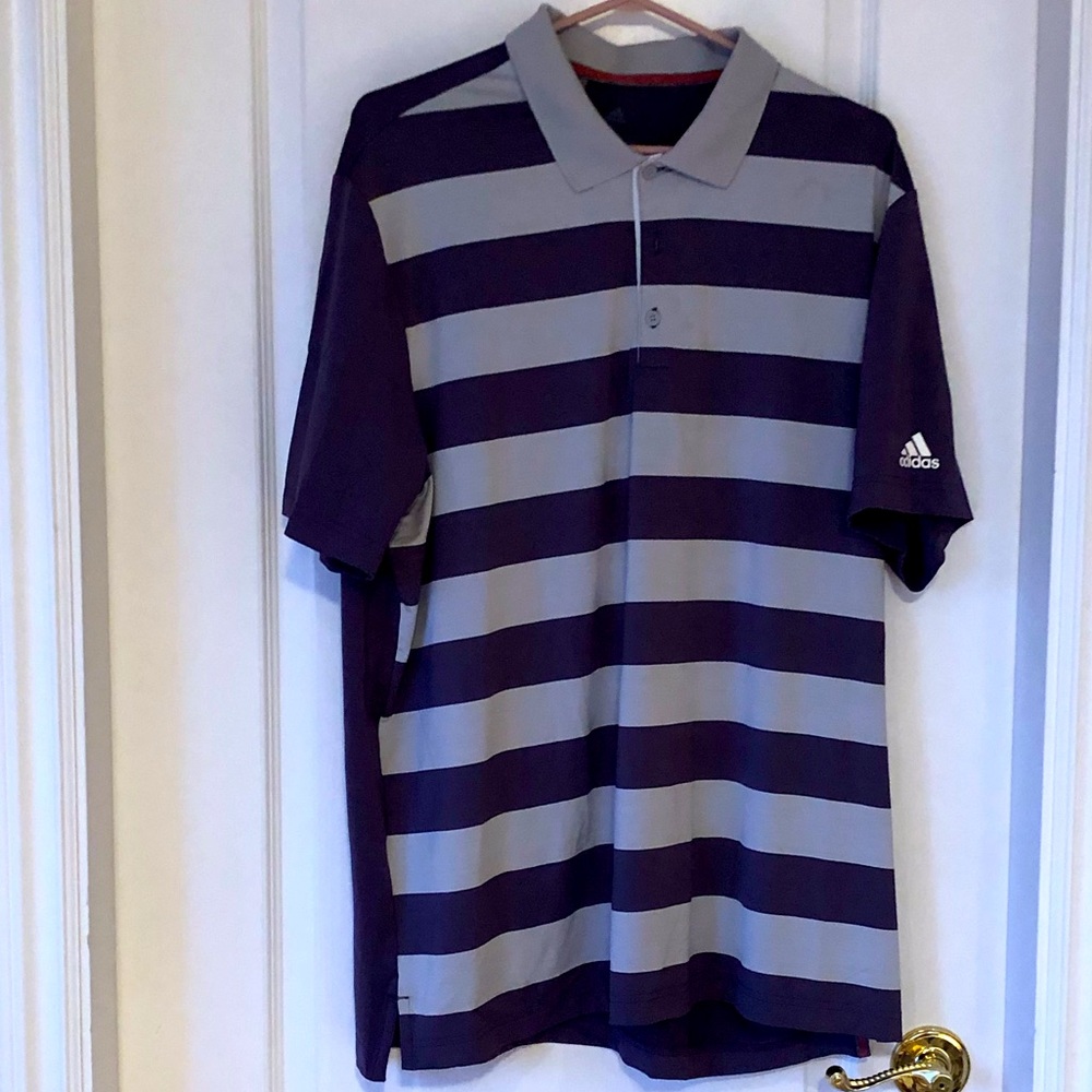 ADIDAS NWOT Men’s Purple and White Golf Tee/Polo Shirt